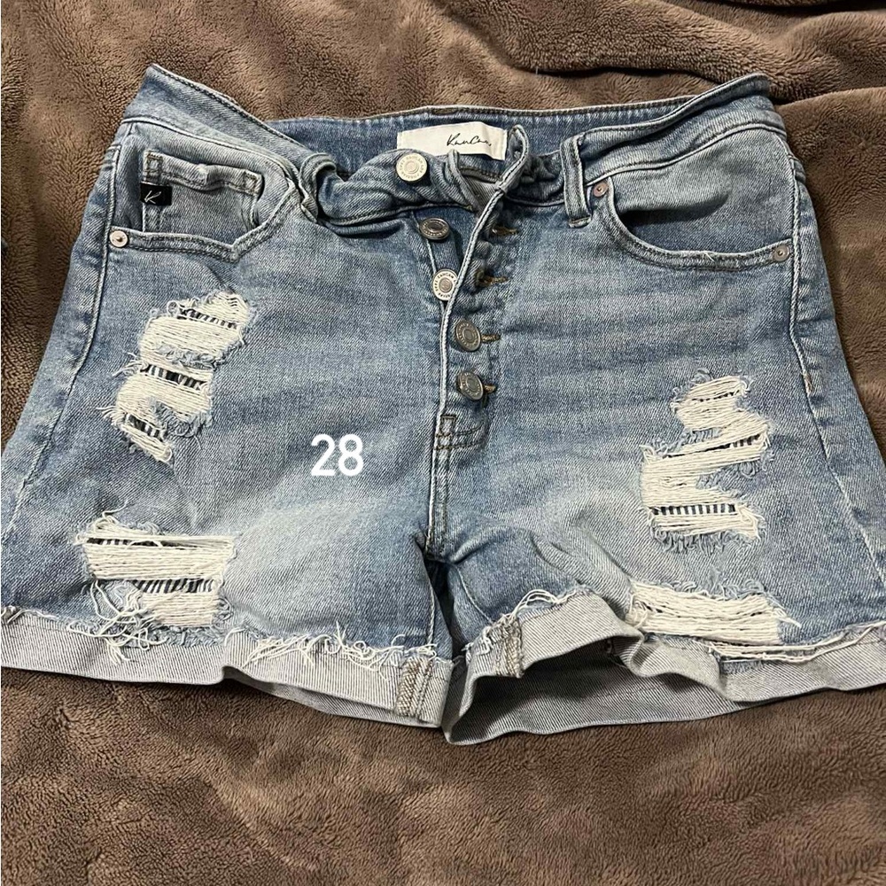 KanCan Distressed Blue Jean Shorts